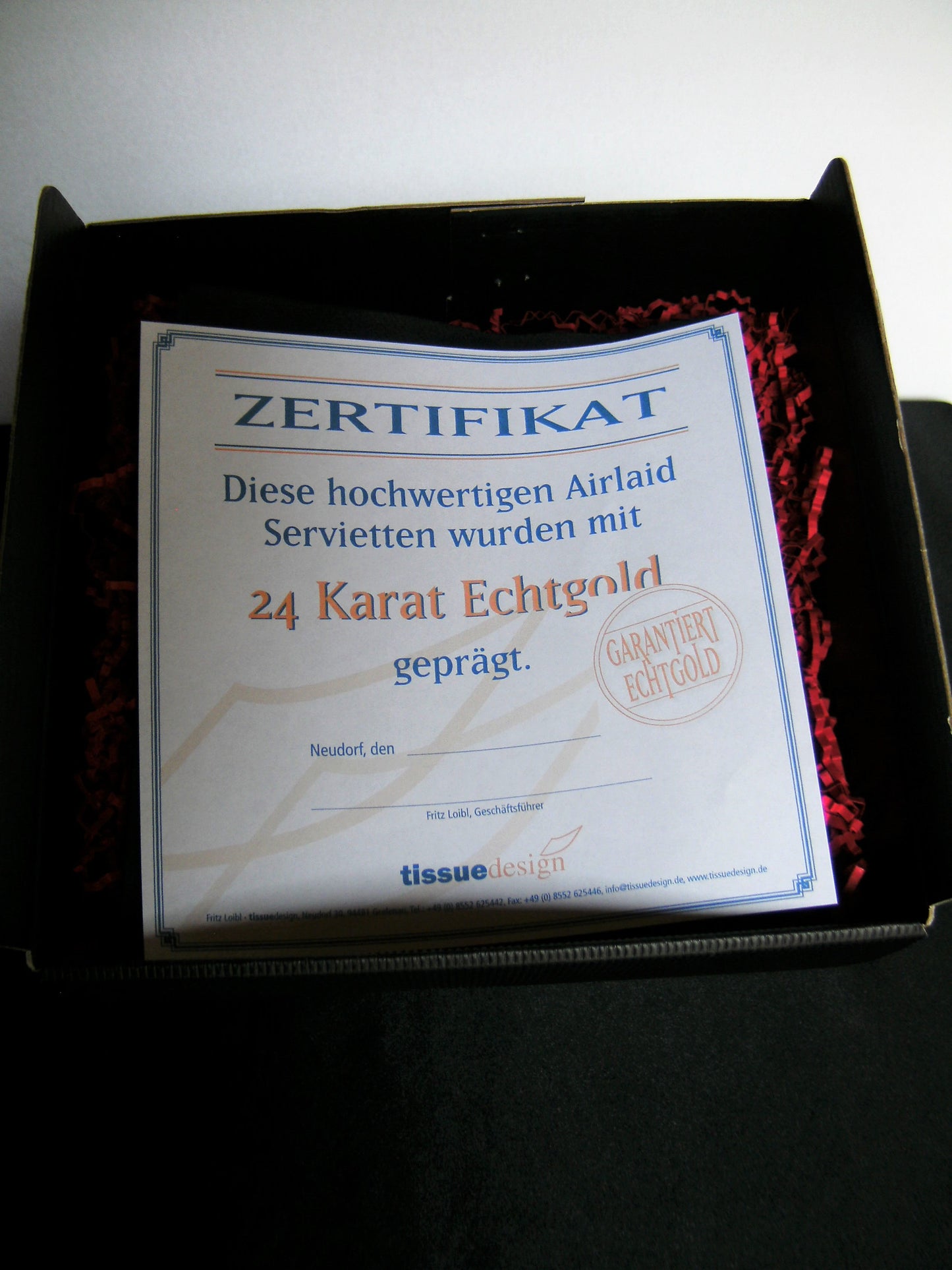 24 carat real gold napkins