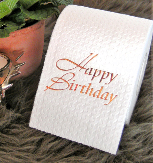 "Happy Birthday" auf Weiß