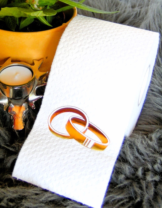 "Hochzeitsringe" auf Weiß