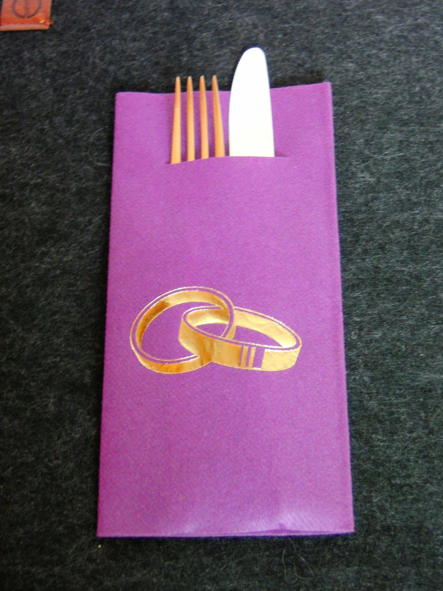 tissuedesign Servietten Pocket-Napkins "Hochzeitsringe"