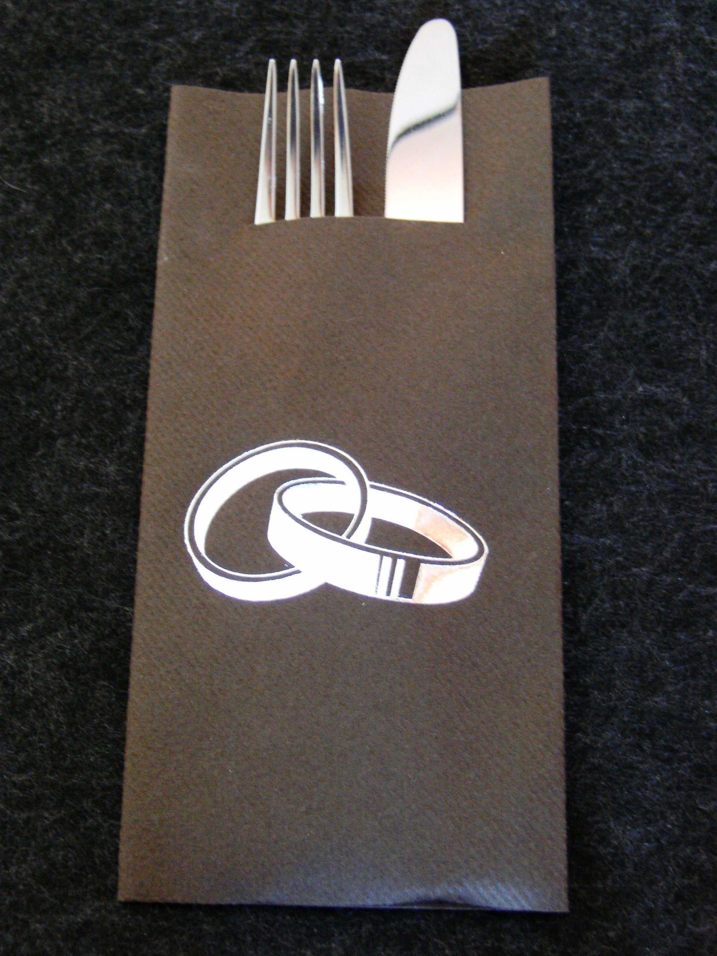 tissuedesign Servietten Pocket-Napkins "Hochzeitsringe"