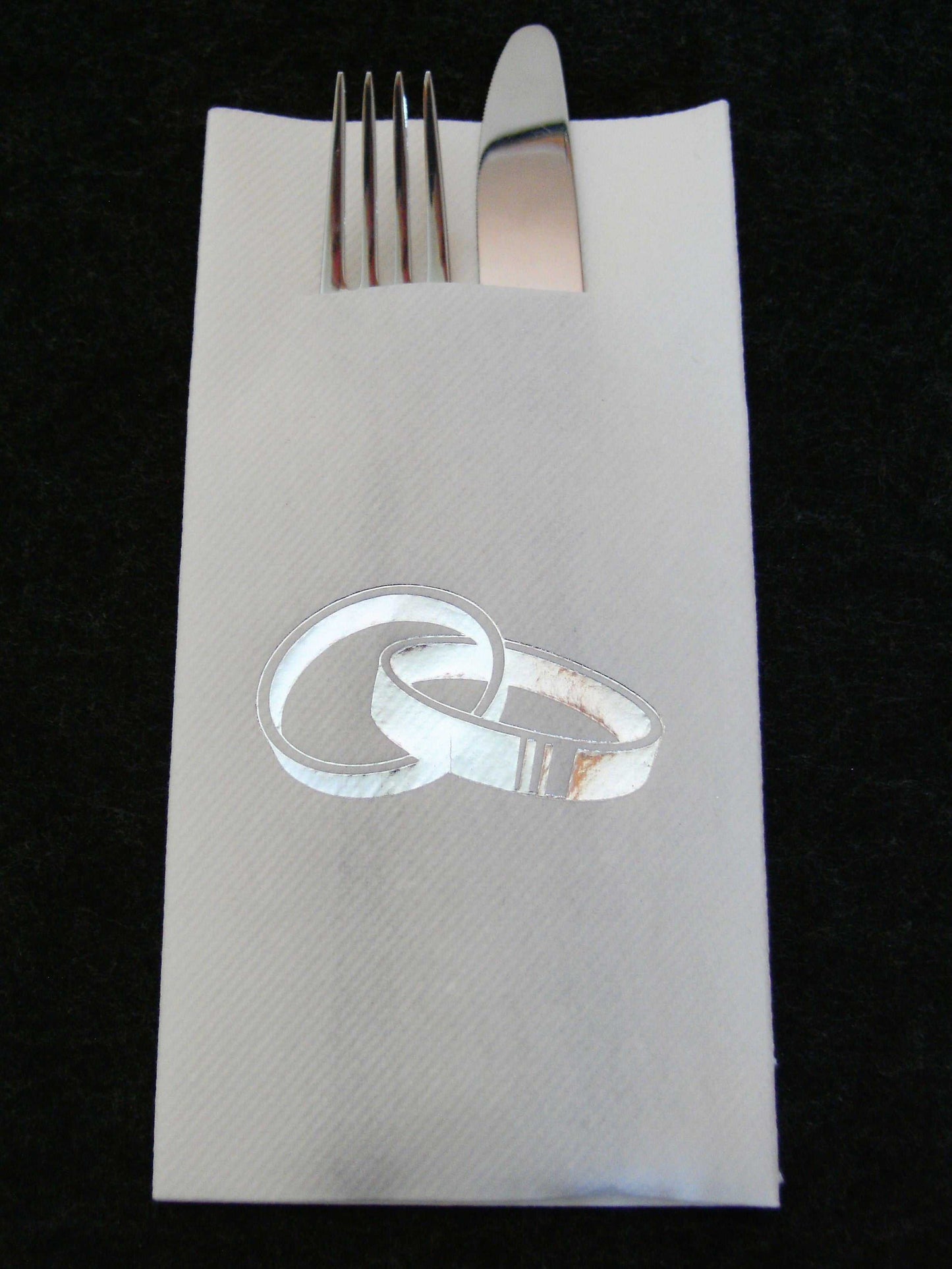 tissuedesign Servietten Pocket-Napkins "Hochzeitsringe"