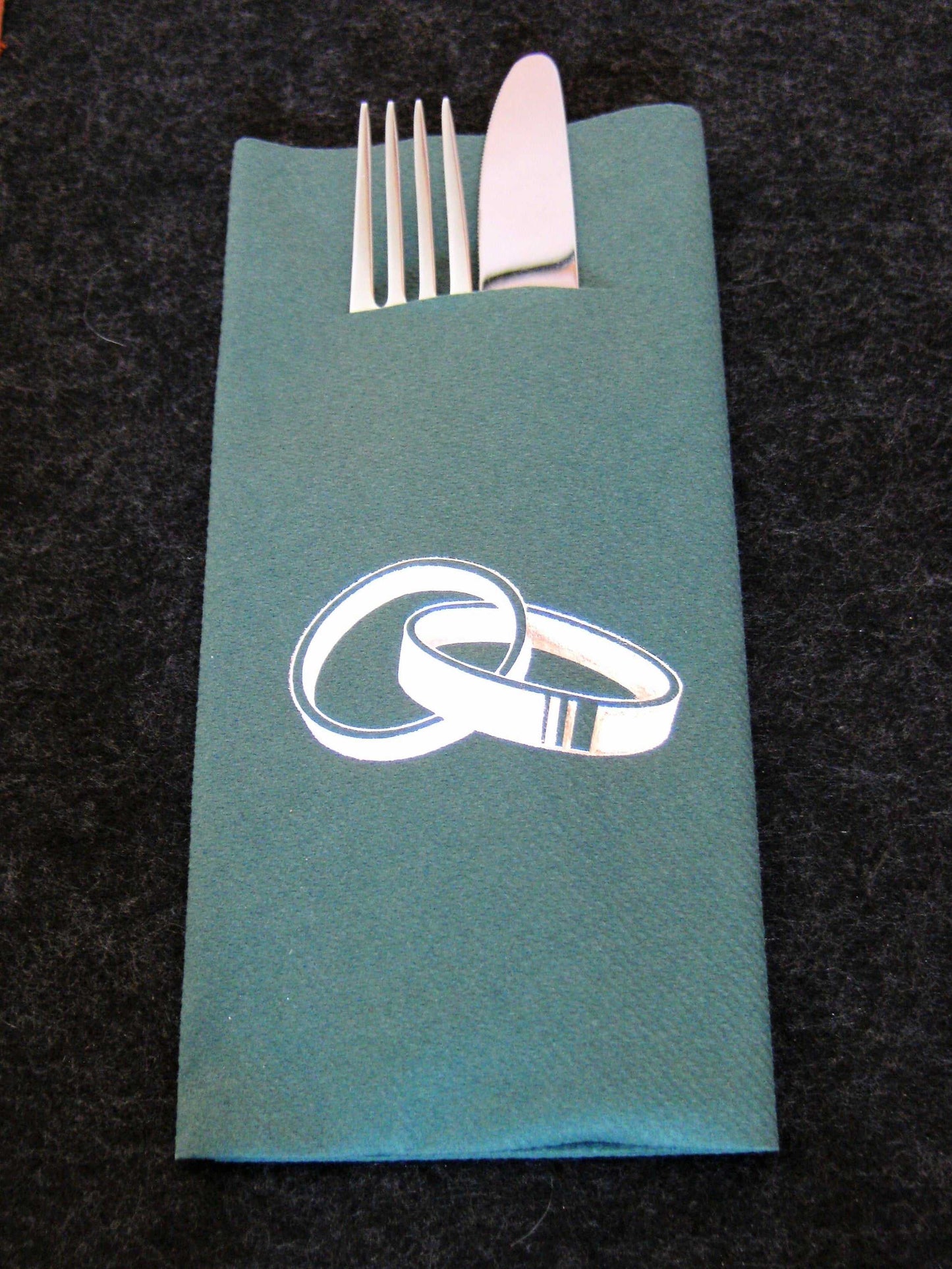 tissuedesign Servietten Pocket-Napkins "Hochzeitsringe"
