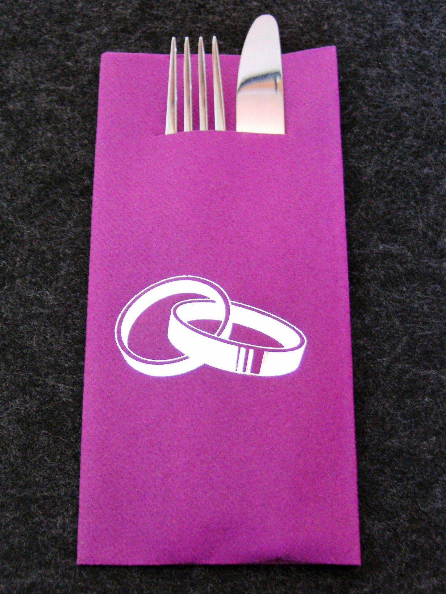 tissuedesign Servietten Pocket-Napkins "Hochzeitsringe"