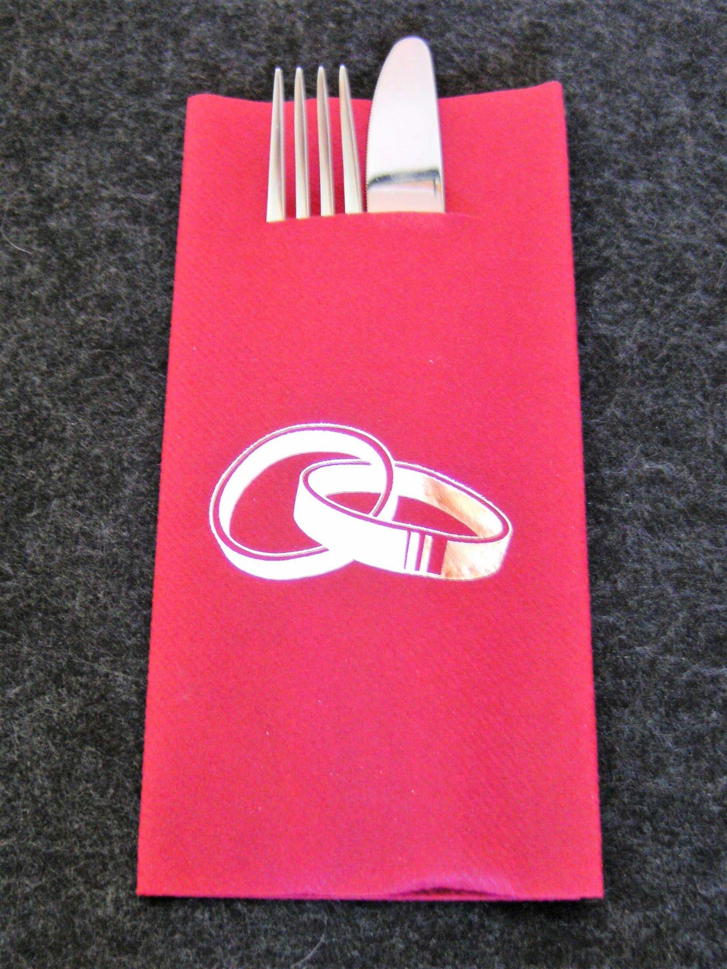 tissuedesign Servietten Pocket-Napkins "Hochzeitsringe"